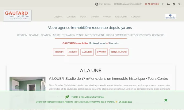 image site web écoresponsable gautard immobilier géré par un prestataire à proximité de la-limouziniere 44310