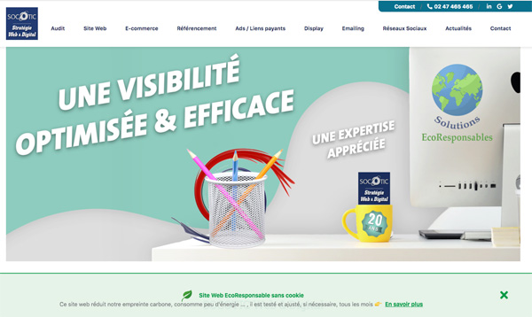 SOCOTIC une des plus vielles agences digitales en France a opté pour un site web ecoresponsable