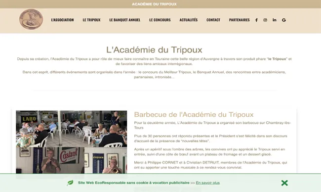 image site web ecoresponsable academie du tripoux géré par un prestataire à proximité de la-limouziniere 44310