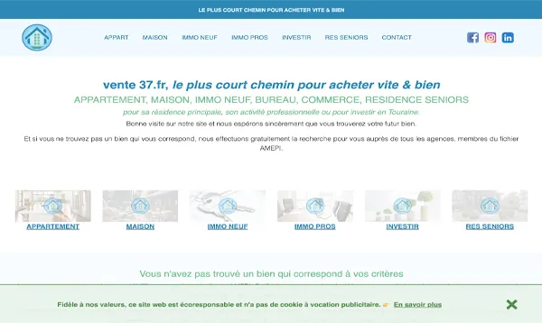 image site web ecoresponsable vente 37.fr géré par un prestataire en Loire-Atlantique